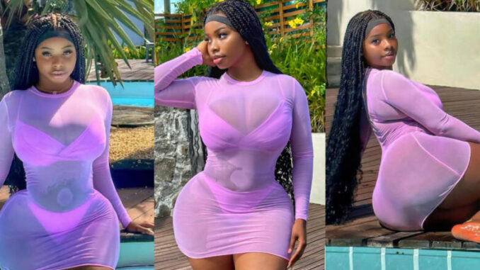 Enchanting Goddess: curvaceous brown skin model proves no man can resist her curves