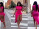 Gorgeous lady rocks her red gawn as she flaunts her massive ikebe in new video