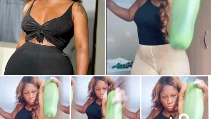 “My Boyfriend traveled for 2 weeks” - Actress Destiny etiko says as she Inserts a Big Cucumber inside her middle (Video)(Video)