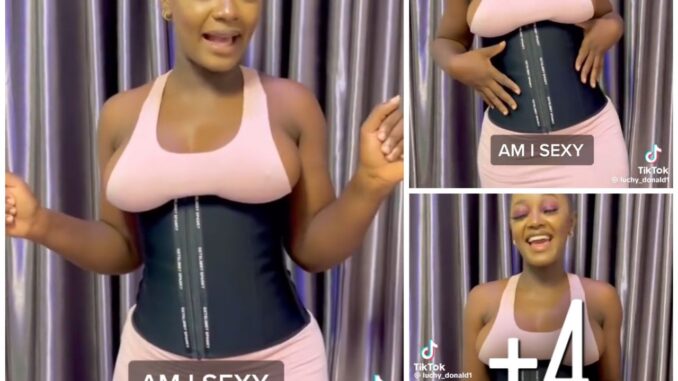 “I am sexy” Nollywood actress Luchy Donald cause massive Reaction as she shows her sexy body shape (video)