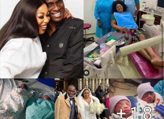 Congratulations as Rita Dominic gives birth to a set of twins today in Lagos (Photos) ‎